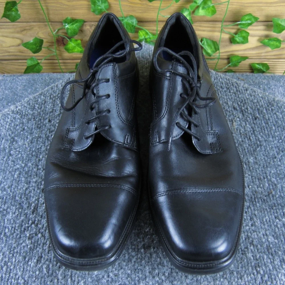 Florsheim Black Leather Cap Toe‎ Oxford Dress Shoes Men 9.5D Memory Foam